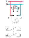 TEM Двуполюсен ключ 16A, цвят Хром, Edge  - SP20PC - 2