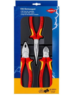 Knipex Комплект с 3 бр. клещи - комбинирани 180мм (K0306180), резачки 160мм (K7006160), дълъг остър връх 200мм (K2616200), - K0 