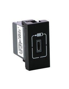 Legrand Розетка USB за зареждане тип C 1.5A 7.5W 1 мод. цвят Черен Mosaic /до изчерпване/ - 079189L - Цена | LEDs4economy