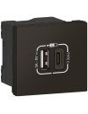 Legrand Розетка 2хUSB за зареждане тип A+C 3A 15W 2 мод. цвят Черен Mosaic - 079193L - Цена | LEDs4economy