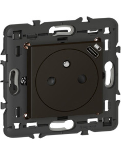 Legrand Контакт ФРЕНСКИ стандарт плосък + USB тип C 1.5A 7.5W 2 мод. цвят черен Mosaic - 079161L - Цена | LEDs4economy
