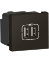 Legrand Розетка 2хUSB за зареждане тип А 3A 15W 2 мод. цвят Черен Mosaic - 079194L - Цена | LEDs4economy