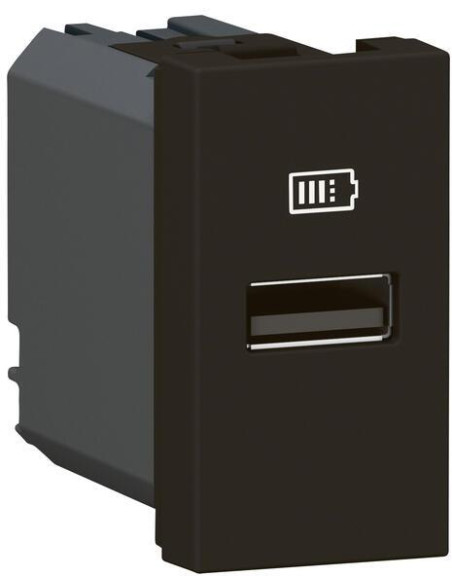Розетка USB за зареждане тип А 3A 15W 1 мод. цвят Черен Mosaic Legrand