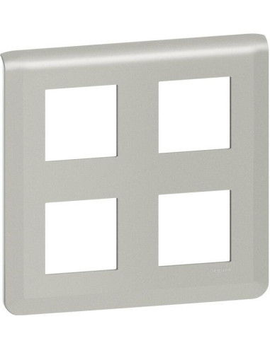 Лицева рамка 2x2x2 мод. цвят алуминий Mosaic NEW Legrand
