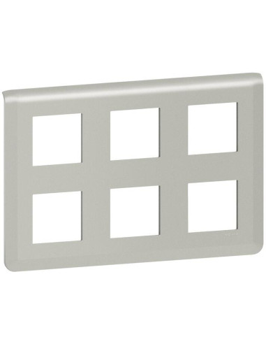 Лицева рамка 2x3x2 мод. цвят алуминий Mosaic NEW Legrand