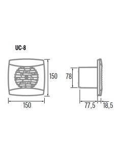 CATA Вентилатор UC-8 ф80мм, цвят Бял, 70м3/ч, 8W, 26dB комплект с клапа - C01500000 - Цена | LEDs4economy 2