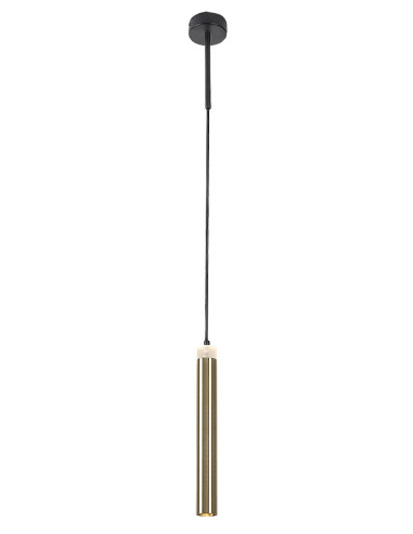 Thelma, вътрешен пендел, черна метална лампа със златен акрилен абажур, 10W, с абажур: 620lm, без абажур: 950lm, 4000K, абажу