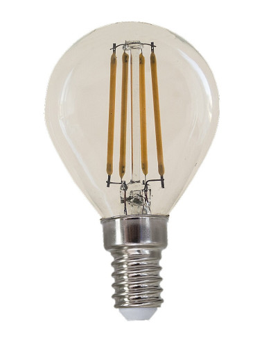 Филаментна LED крушка, E14 G45, 4W, 500lm, 2700K