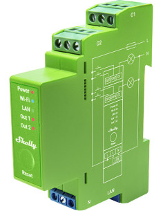 Shelly DIN Smart Димер Shelly PRO Dimmer 2PM 2x200VA за Умен Дом - Цена | LEDs4economy