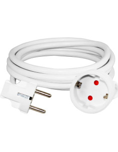 COMMEL Удължител 2 метра кабел H05VV-F 3G1мм2 бял - C220-502X - Цена | LEDs4economy