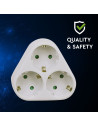 V-TAC 3 Щепсел Разклонител 10/16A 250V Триъгълник Бял - 8787 - 6