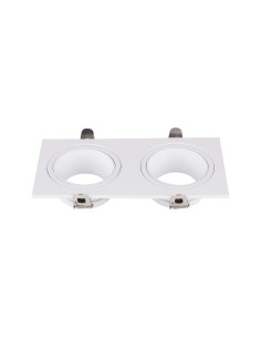 V-TAC GU10 Корпус Двоен Метал PC Бял - 10298 - Цена | LEDs4economy