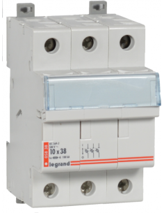 Legrand Разединител стопяем предпазител 3P 10X38 mm 3мод. - 005838 - Цена | LEDs4economy