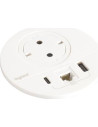 Legrand Модул за вграждане в бюро с 1х Шуко, USB тип A+C и 1х RJ45 Cat.6 UTP, кабел 2m, Ø80mm, цвят БЯЛ, Incara Disq  - 654710 - 4
