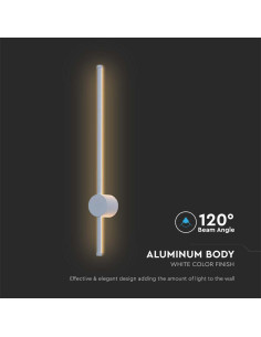 V-TAC 12W Стенна Лампа Бяло Тяло 4000K IP65 - 6833 - Цена | LEDs4economy 2
