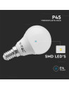 V-tac LED Крушка - 4.5W E14 P45 6400K 3Бр/Сет 217359 - 5