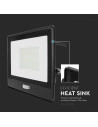 V-TAC 50W LED Прожектор PIR Сензор SAMSUNG Чип Черно Тяло 6400K 1М Кабел - 20291 - 5