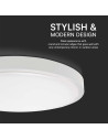 V-TAC 18W LED Плафон SAMSUNG Чип 6500 Кръг Бяла Рамка IP44 - 76171-24 - 4