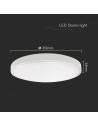 V-TAC 18W LED Плафон SAMSUNG Чип 4000 Кръг Бяла Рамка IP44 - 76161-24 - 3
