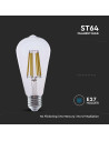 V-tac LED Крушка - 4W Filament E27 ST64 3000K 2996 - 4