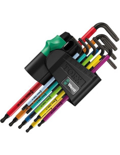 Wera Комплект изолирани шестограми TX BO, 9х (9…27), в щипка, 967 SPKL L-key Multicolour 1 блистер - W073599 - Цена | LEDs4econo