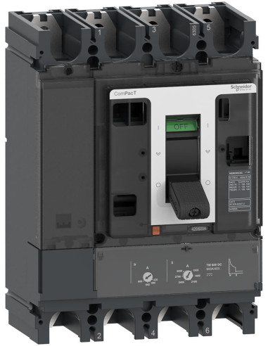 Автомат NSX400DC PV 4P 250А 10kA 1000V регулируем (In x 0.7...1) SE