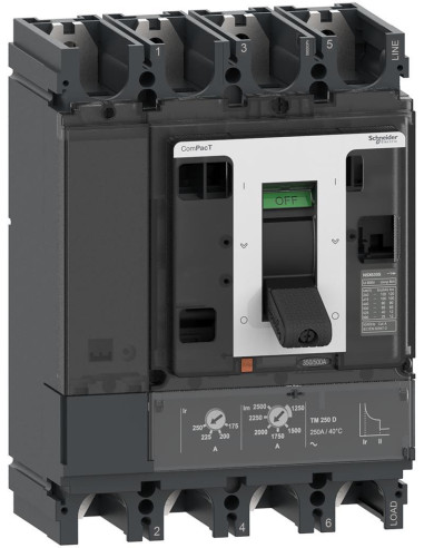Автомат NSX630DC PV 4P 500А 10kA 1000V регулируем (In x 0.7...1) SE