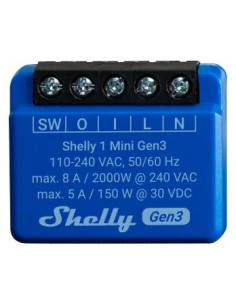 Shelly Smart Контролер 1х On/Off 8A изисква неутрала Shelly 1 Mini Gen3 за Умен дом - Цена | LEDs4economy