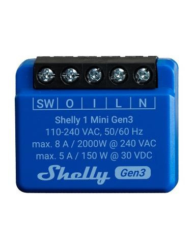 Shelly Микромодул Smart реле 1х On/Off 8A изисква неутрала Shelly