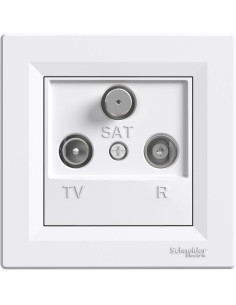 SE Розетка TV/R/SAT крайна 1dB моноблок цвят Бял Asfora - EPH3500121 - Цена | LEDs4economy