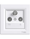 SE Розетка TV/R/SAT крайна 1dB моноблок цвят Бял Asfora - EPH3500121 - Цена | LEDs4economy