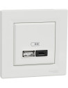 SE Розетка 2хUSB за зареждане тип A+C Power Delivery 45W моноблок цвят Бял Asfora - EPH2700421 - Цена | LEDs4economy