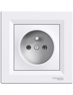 SE Контакт френски стандарт 16A моноблок цвят Бял Asfora - EPH2800121 - Цена | LEDs4economy