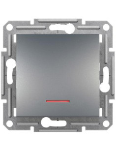 SE Еднополюсен ключ с подсветка цвят Стомана Asfora - EPH1400162 - Цена | LEDs4economy