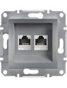 SE Розетка 2xRJ45 UTP cat.6 цвят Стомана Asfora - EPH4800162 - Цена | LEDs4economy