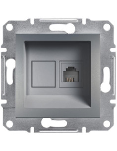 SE Розетка RJ11 цвят Стомана Asfora - EPH4100162 - Цена | LEDs4economy