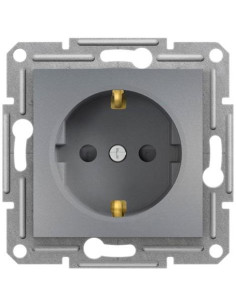 SE Контакт ШУКО 16A с детска защита цвят Стомана Asfora - EPH2900262 - Цена | LEDs4economy