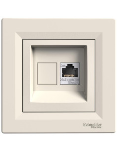 SE Розетка RJ45 UTP cat.5е моноблок цвят Крем Asfora - EPH4300123 - Цена | LEDs4economy
