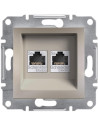 SE Розетка 2xRJ45 UTP cat.5e цвят Бронз Asfora - EPH4400169 - Цена | LEDs4economy