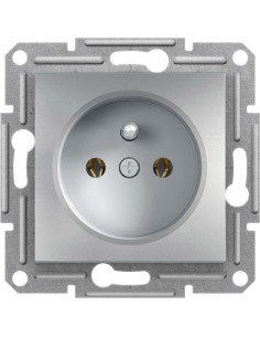 SE Контакт френски стандарт 16A цвят Алуминий Asfora - EPH2800161 - Цена | LEDs4economy