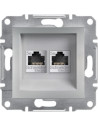 SE Розетка 2xRJ45 UTP cat.5e цвят Алуминий Asfora - EPH4400161 - Цена | LEDs4economy