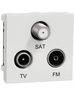 SE Розетка TV+FM+SAT 2dB 2 мод. цвят Бял Unica - NU345018 - Цена | LEDs4economy