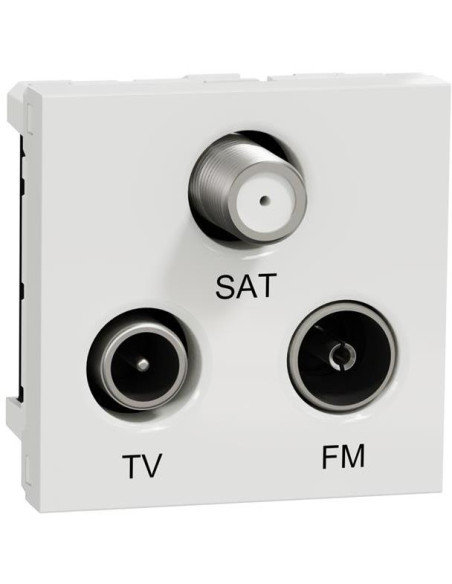 Розетка TV+FM+SAT 2dB 2 мод. цвят Бял Unica SE