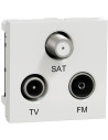 SE Розетка TV+FM+SAT 2dB 2 мод. цвят Бял Unica - NU345018 - Цена | LEDs4economy