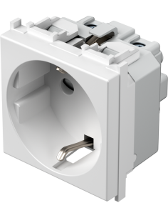 TEM Контакт шуко 2P+E 16A 2M, цвят Бял гланц, Modul - VM10PW - Цена | LEDs4economy
