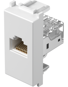 TEM Розетка RJ45 Cat.5e UTP 1M, цвят Бял гланц, Modul - KM37PW - Цена | LEDs4economy