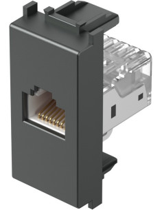 TEM Розетка RJ45 Cat.5e UTP 1M, цвят Антрацит, Modul - KM37AT - Цена | LEDs4economy