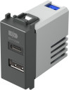 TEM Розетка 2хUSB за зареждане тип A+C 3A 15W 1M, цвят Антрацит, Modul - EM68AT - Цена | LEDs4economy
