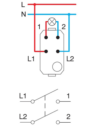 Двуполюсен ключ 16A 1M, Modul TEM