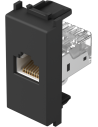 TEM Розетка RJ45 Cat.5e UTP 1M, цвят Черен мат, Modul - KM37SB - Цена | LEDs4economy